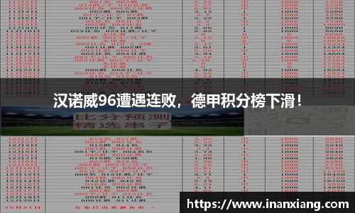 汉诺威96遭遇连败，德甲积分榜下滑！